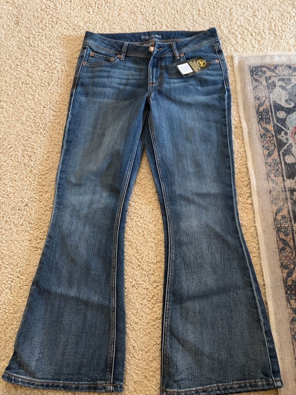 Maurices Dark Blue Flare Jeans with Fading